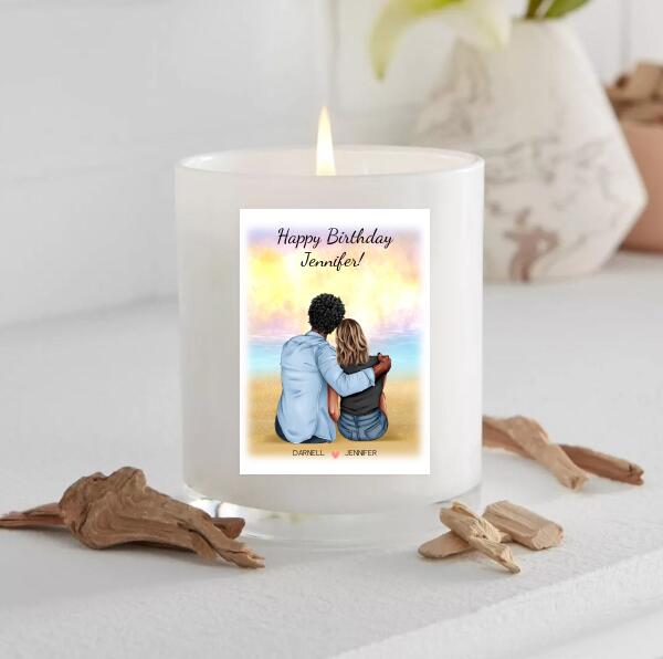Happy Birthday Couple with Background - Personalized Birthday Card