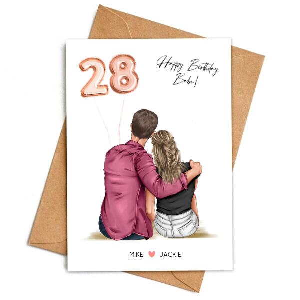 Happy Birthday with Balloons - Personalized Birthday Card