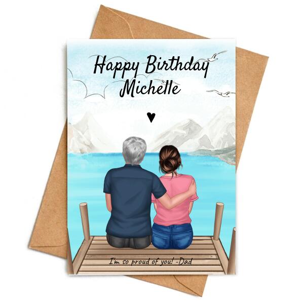 Dad to Daughter Great Outdoors - Personalized Birthday Card