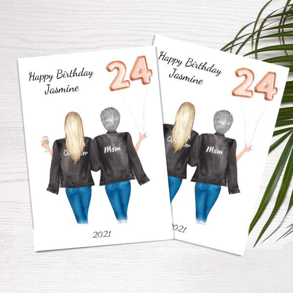 Happy Birthday Daughter Jacket Series with Balloons - Personalized Birthday Card