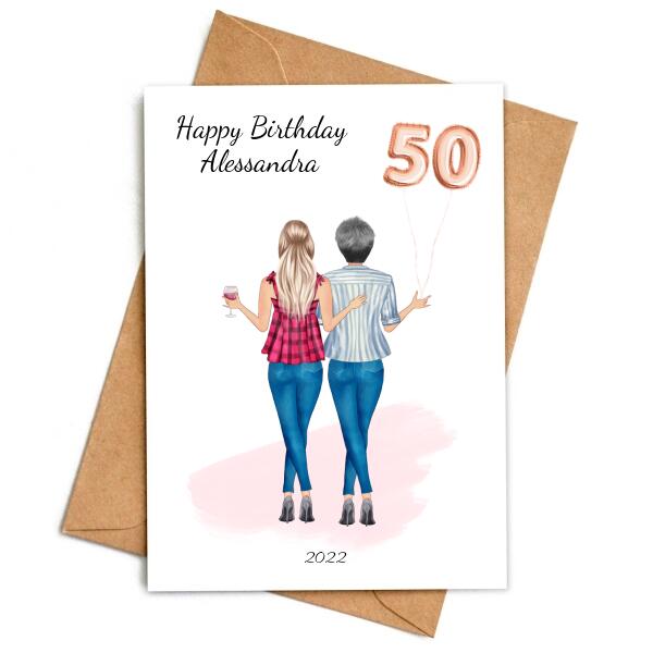Happy Birthday Daughter with Balloons & Message - Personalized Birthday Card