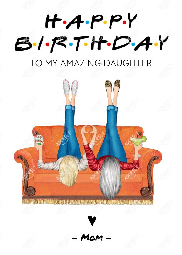 Mom to Daughter Friends Birthday - Personalized Birthday Card
