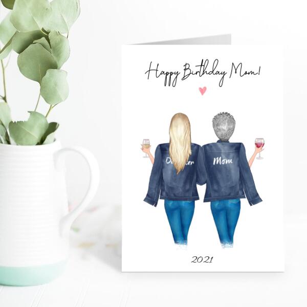 Happy Birthday Mom in Jackets - Personalized Birthday Card