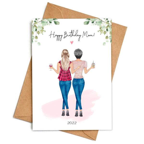 Happy Birthday Mom in Jeans - Personalized Birthday Card