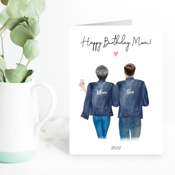 Happy Birthday Mom From Son Jacket Series - Personalized Birthday Card