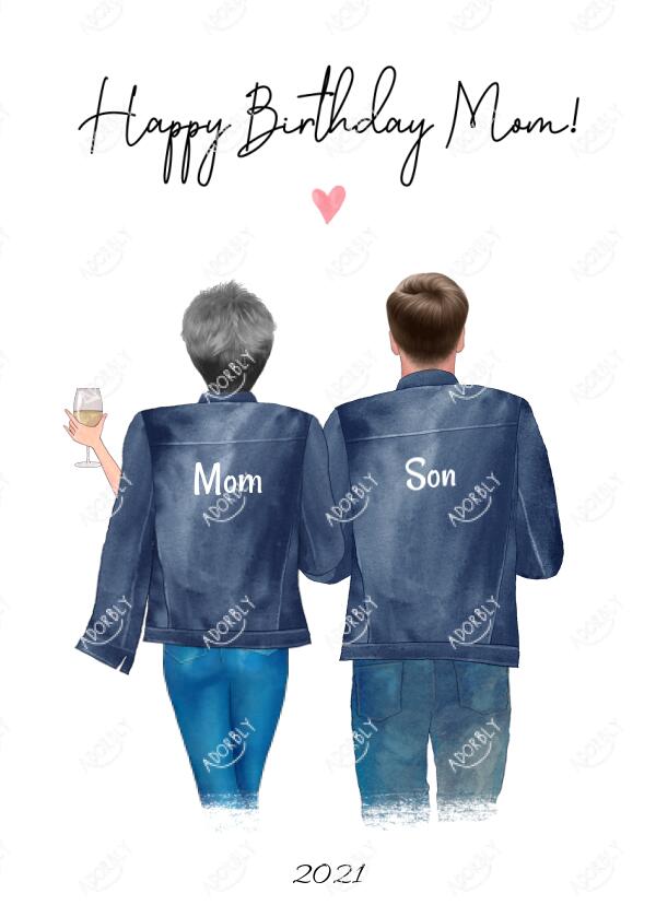 Happy Birthday Mom From Son Jacket Series - Personalized Birthday Card