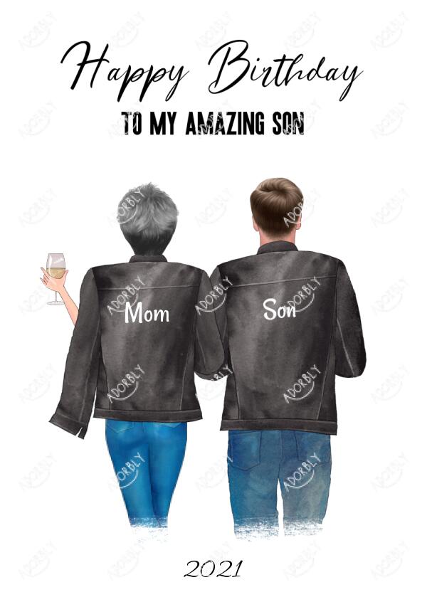 Happy Birthday Son From Mom Jacket Series - Personalized Birthday Card