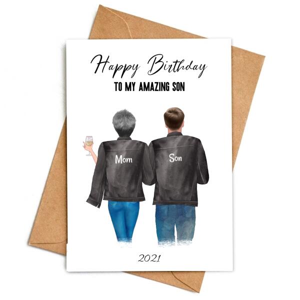 Happy Birthday Son From Mom Jacket Series - Personalized Birthday Card