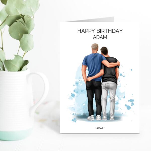 Happy Birthday To Him LGBT - Personalized Birthday Card
