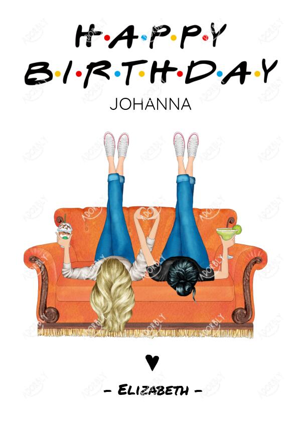 Happy Birthday Friends TV Theme - Personalized Birthday Card