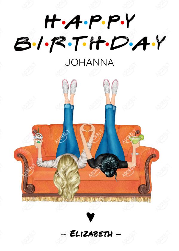 Personalised FRIENDS TV Show Birthday Card For Daughter / Niece – Print Zania