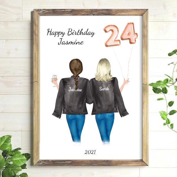 Birthday Friends in Jackets - Personalized Birthday Card