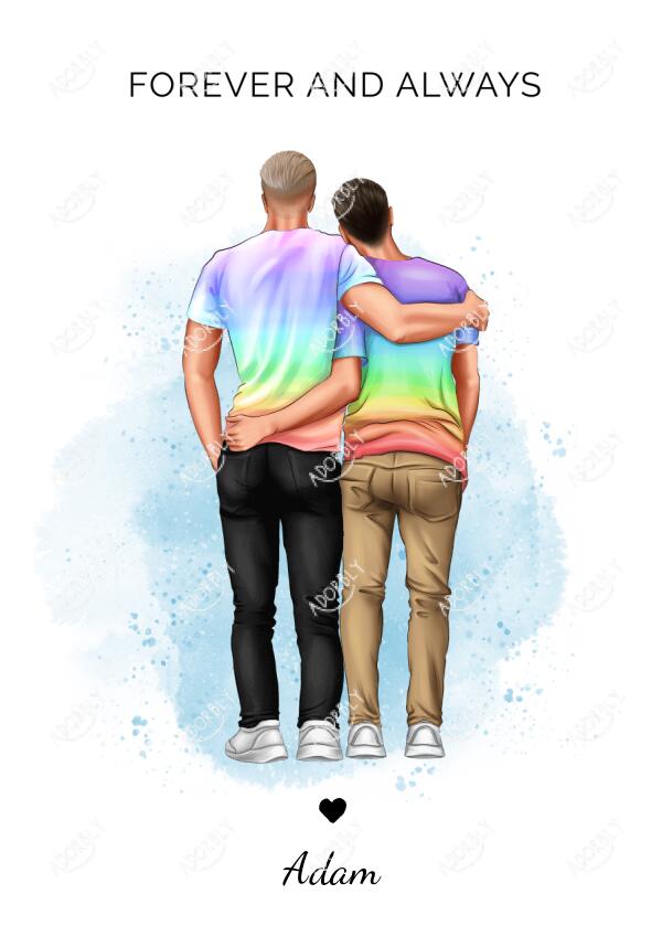 Forever And Always - For LGBT Couples - Personalized Card