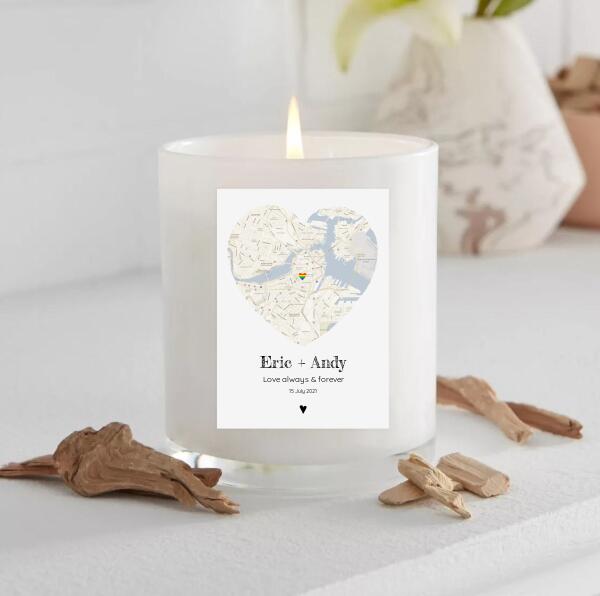 Love Always & Forever Map - For LGBT Couples - Personalized Card