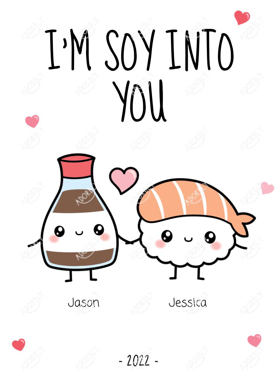 I'm Soy Into You - For All Couples - Personalized Card
