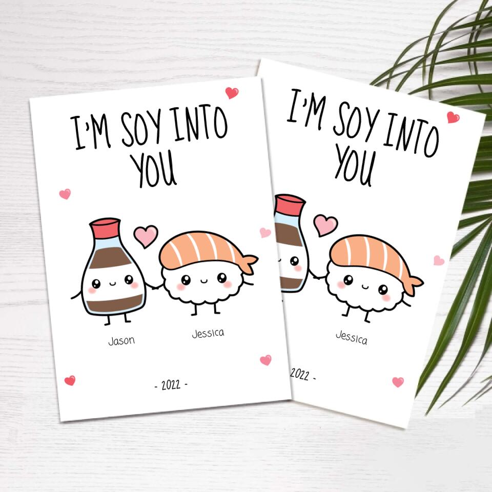 I'm Soy Into You - For All Couples - Personalized Card