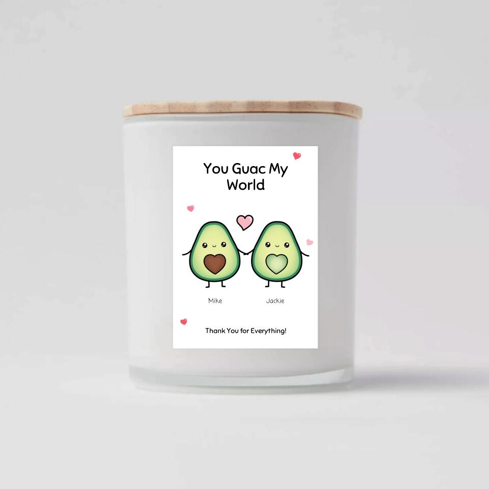 You Guac My World - For All Couples - Personalized Card