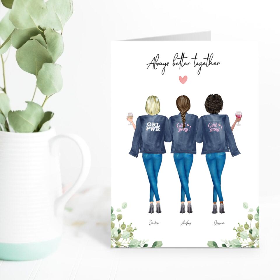 Always Better Together - For Girlfriends - Personalized Card
