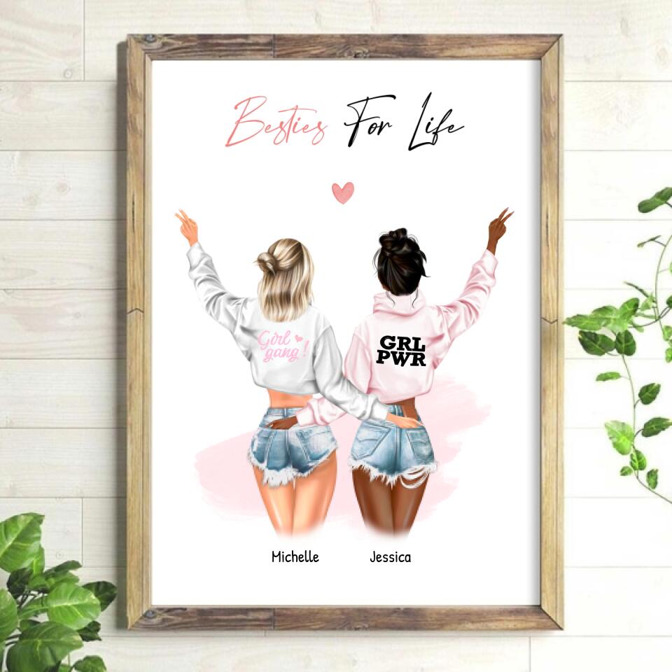 Besties For Life - For Girlfriends - Personalized Card