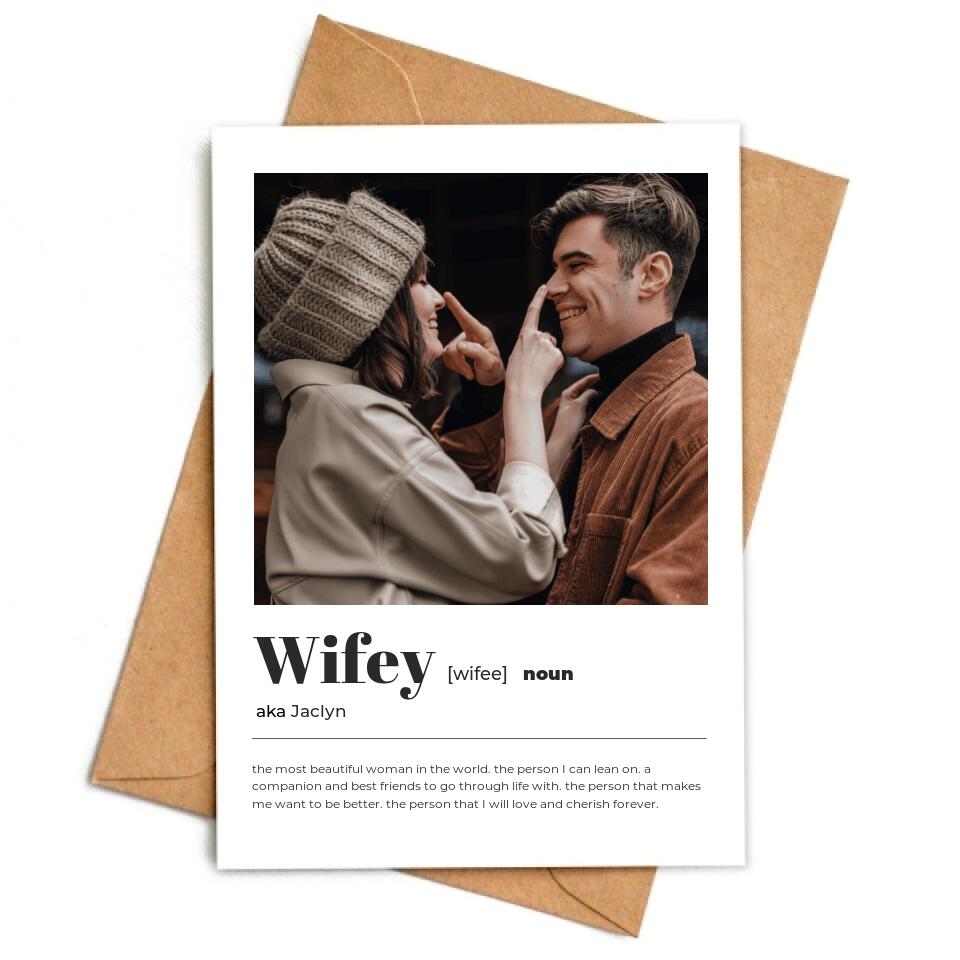 Definition of Wife For Any Occasion - Personalized Card