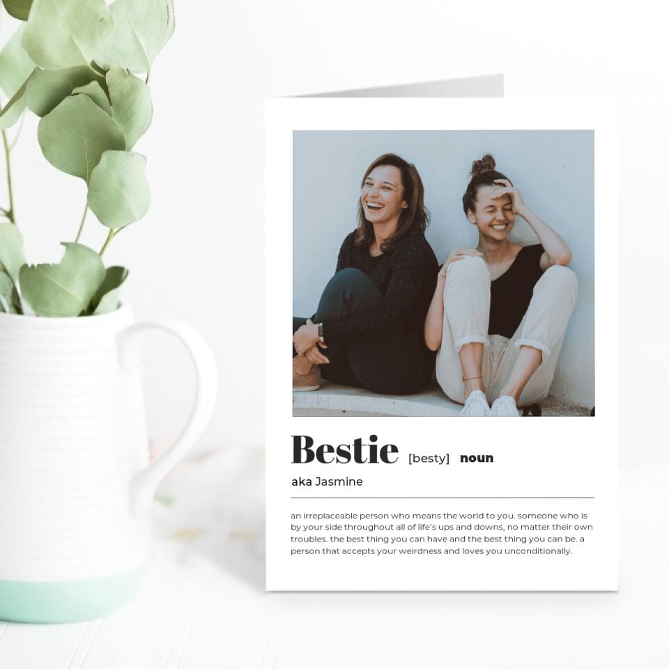 Definition of Bestie For Any Occasion - Personalized Card