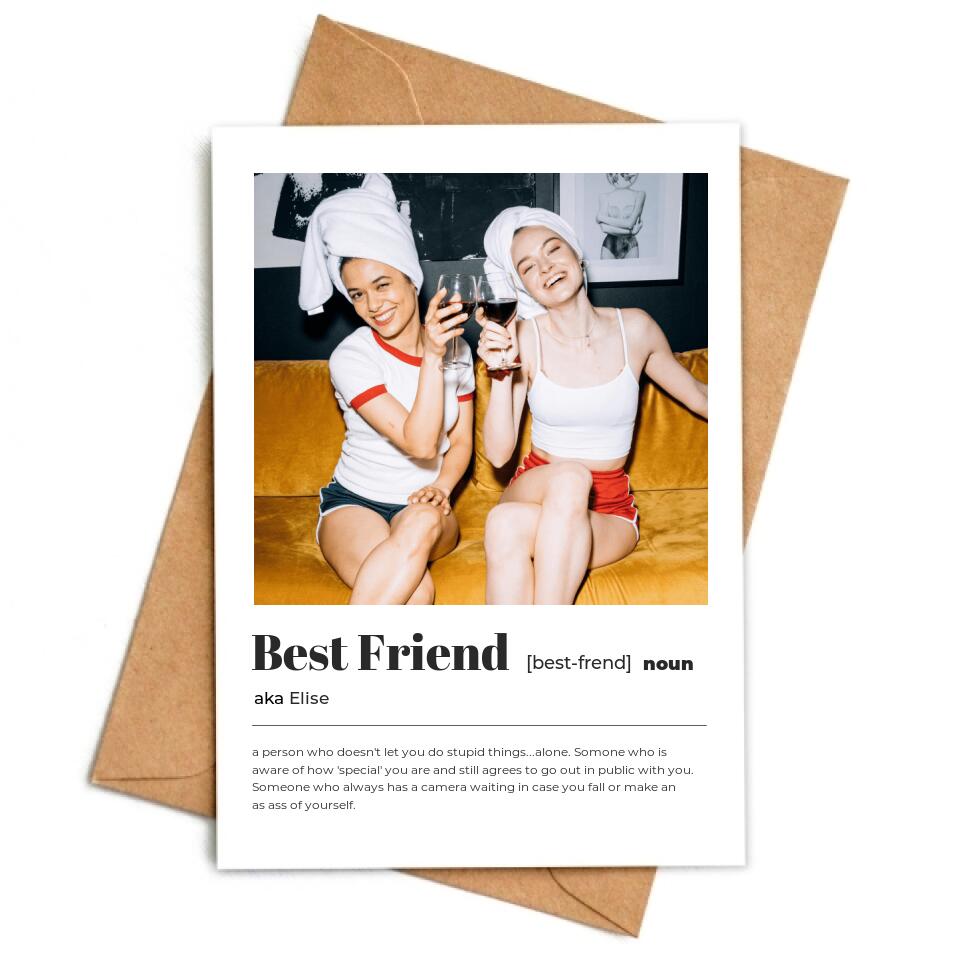 Definition of Best Friend For Any Occasion - Personalized Card
