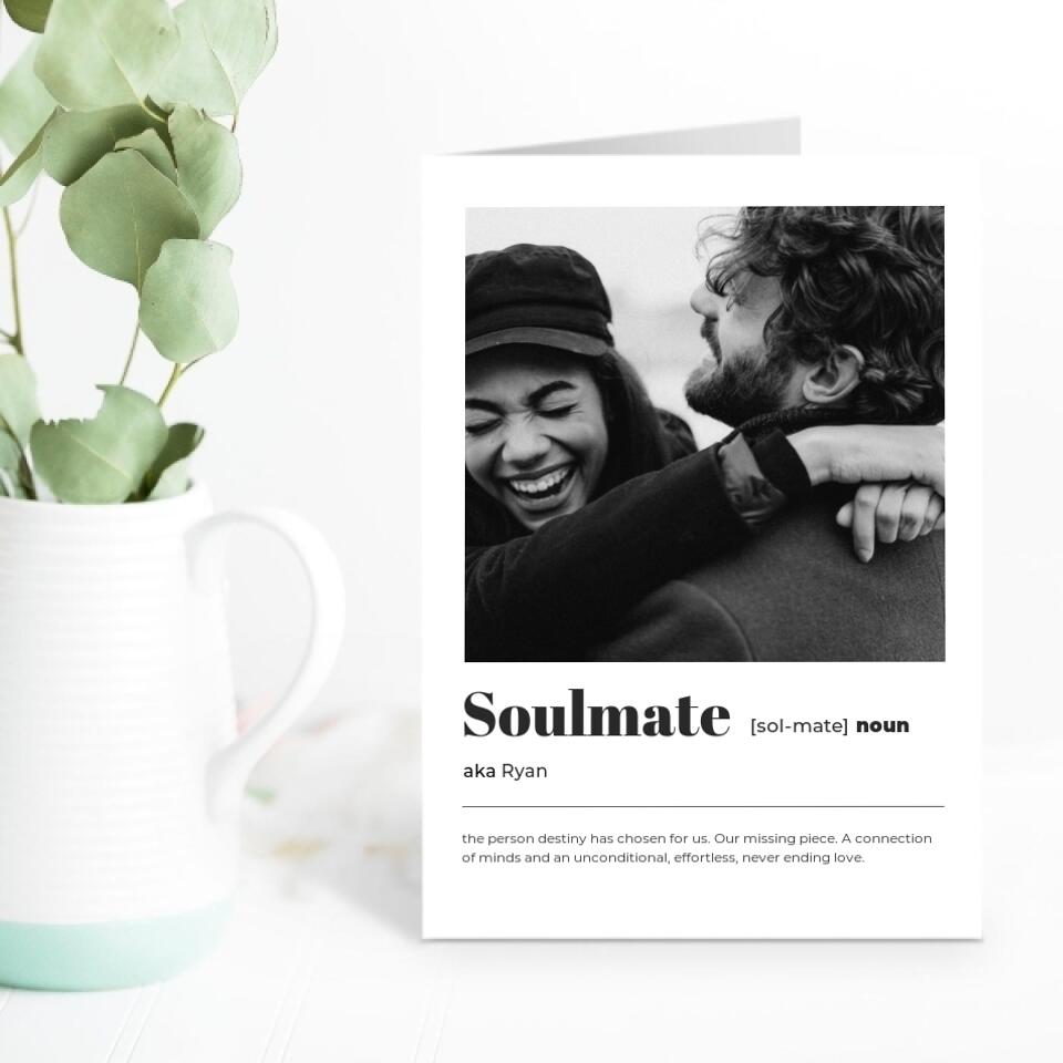 Definition of Soulmate For Any Occasion - Personalized Card
