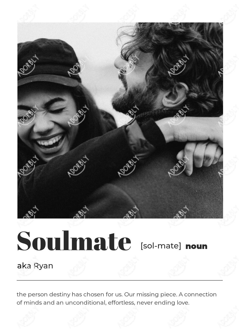 Definition of Soulmate For Any Occasion - Personalized Card