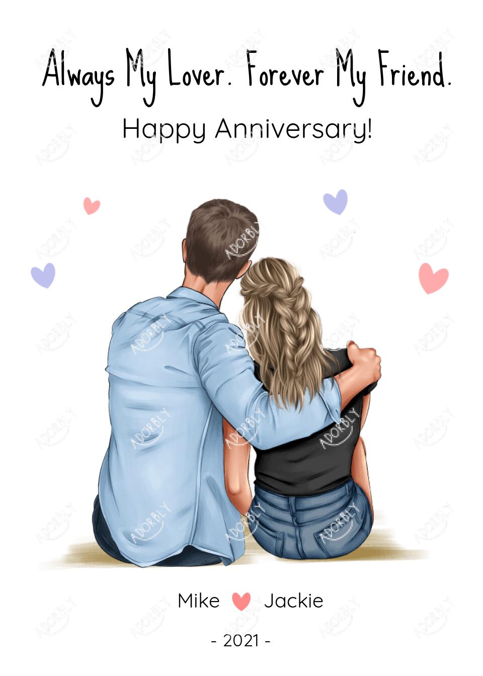 Happy Anniversary Forever My Friend - Personalized Anniversary Card