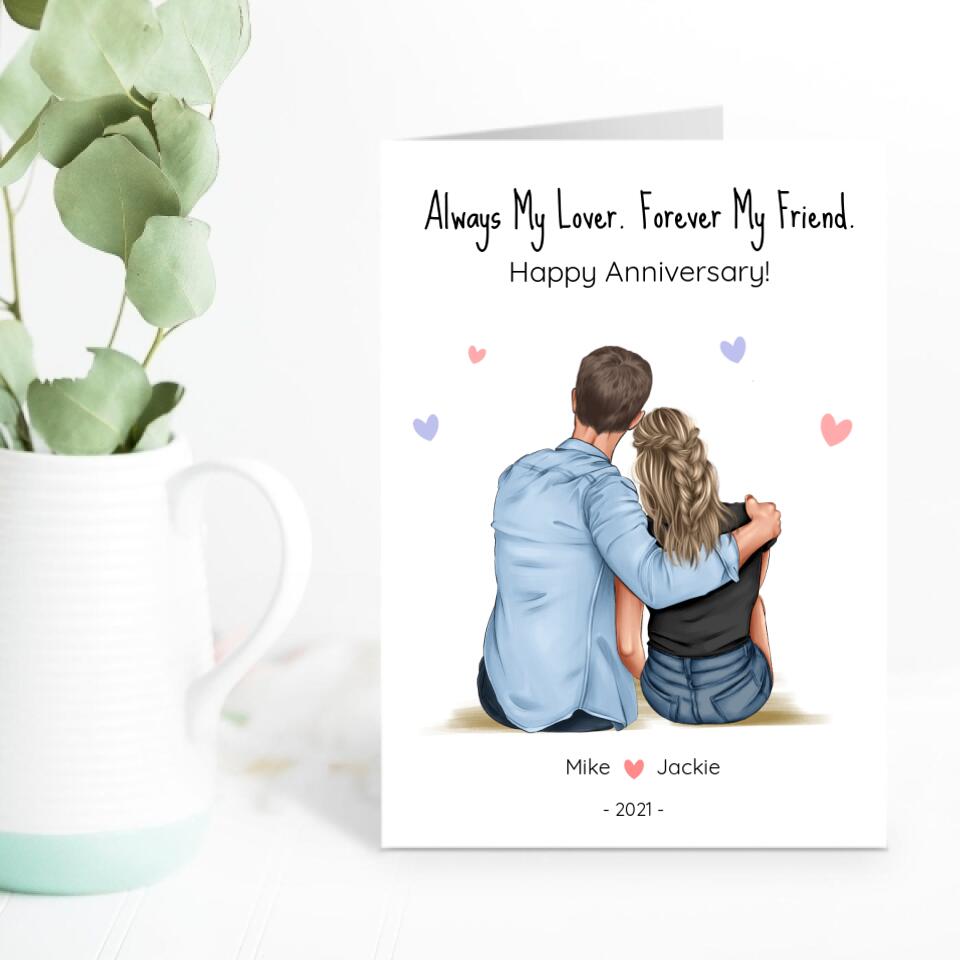 Happy Anniversary Forever My Friend - Personalized Anniversary Card