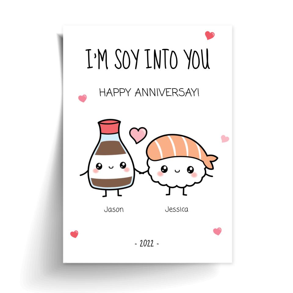 I'm Soy Into You - Personalized Anniversary Card
