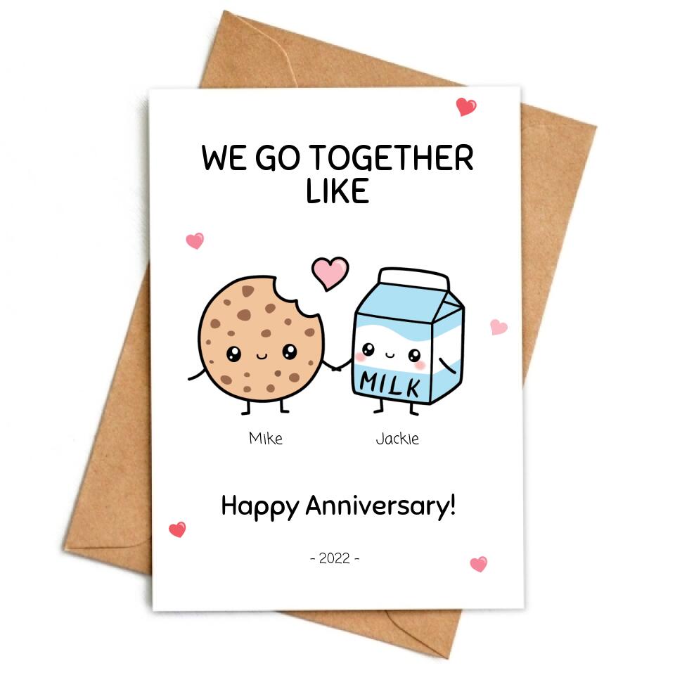 We Go Together Like - Personalized Anniversary Card