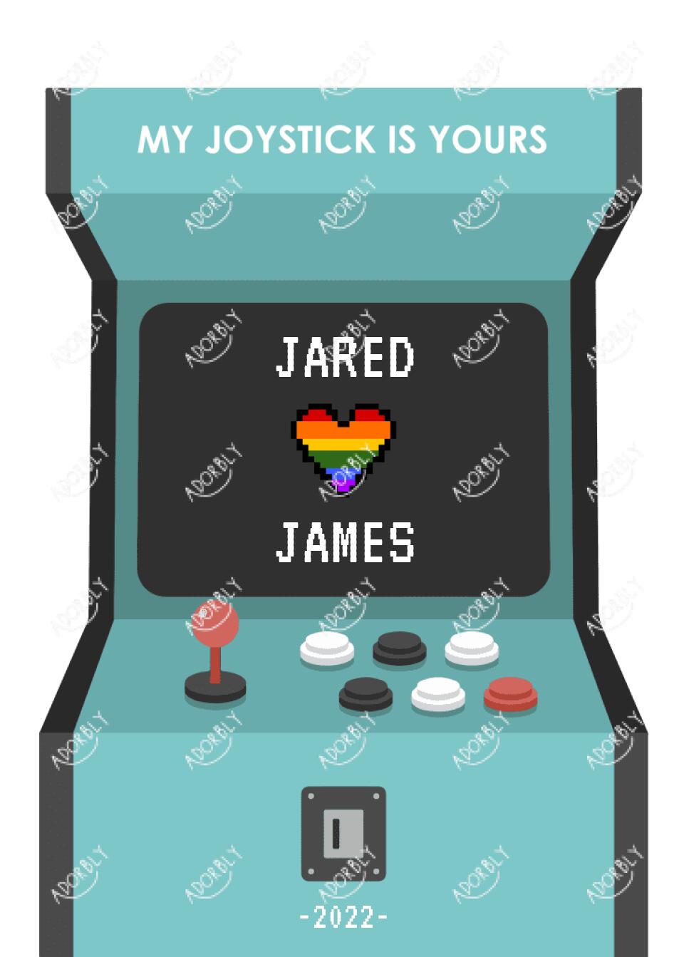 LGBT Anniversary Arcade Game - Personalized Anniversary Card