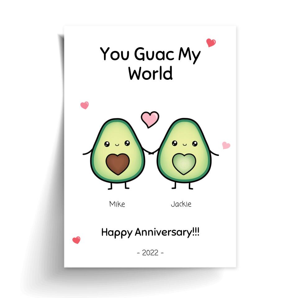 You Guac My World - Personalized Anniversary Card