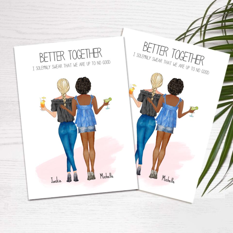 Better Togther Summer Girls - For Girlfriends - Personalized Card