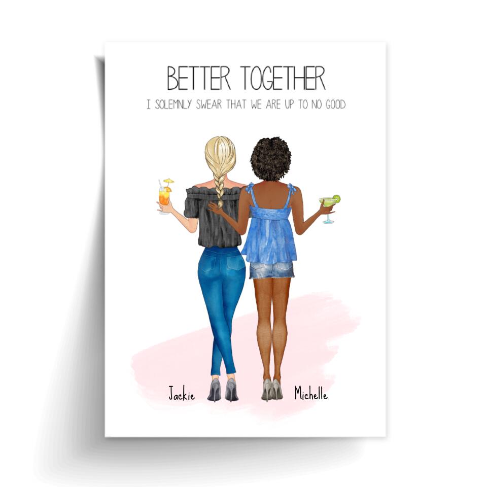 Better Togther Summer Girls - For Girlfriends - Personalized Card